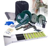 LISTaRSw Kit per La Ricerca E L'estrazione Dell'oro, Kit per La Ricerca Dell'oro con Canaletta Pieghevole da 50", Attrezzatura Mineraria Portatile in Lega di Alluminio, per La Ricerca