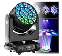 LISTaRSw Luci da Palco a LED - Attivate dal Suono, 19 LED 4 in 1 (R/G/B/W) + Effetto Zoom Beam Wash - Faretti, per Feste, Discoteca, Matrimoni, Club