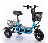 LISTaRSw Scooter Elettrico Pieghevole con Cestino della Spesa, Triciclo Elettrico per Adulti, per Ciclismo All'aperto, Pendolarismo, per Adulti, Anziani, Disabili, Carico Massimo: 200 kg Blue