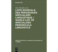 Liste Mondiale Des Périodiques Spécialisés Linguistique / Wor (Copertina rigida)
