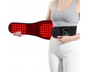Listeadio Cintura portatile per terapia a luce rossa per mal di schiena e addome, 5000 mAh, senza fili, con controllo a doppia zona, timer 10/20/30 min, impulso 10 Hz per recupero muscolare, uso