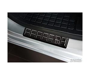 Listelli battitacco in acciaio inox nero compatibile con Citroën Spacetourer & Jumpy/Peugeot Expert & Traveller/Toyota Proace 2016-/Opel Vivaro/Zafira Life 2019- 'Rectangles' 2-pezzi Porte anteriori