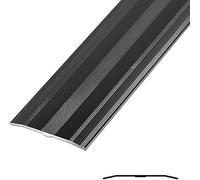 Listelli di passaggio a pavimento, alluminio anodizzato - profilo largo 6 cm, binario, listello for soglie porte/pavimenti in legno/laminato/piastrelle(Black,130cm)