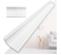 Listelli in stucco in polistirene XPS, modanature bianche da soffitto da 1 m, modanature decorative leggere in morbido polistirolo puro (V02-08), 16 pezzi, 16 metri