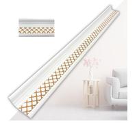 Listelli in stucco in polistirene XPS, modanature bianche da soffitto da 1 m, modanature decorative leggere in morbido polistirolo puro (V02-08, oro), 16 pezzi, 16 metri
