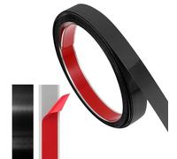 Listello decorativo in acciaio inox, autoadesivo, 6 m x 2 cm, strisce decorative da parete, autoadesive, strisce di protezione dei bordi per pareti, specchi, mobili, porte (nero)