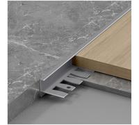 Listello di Copertura in Alluminio, 3Pcs*90Cm Striscia di Transizione per Pavimenti, Soglia Porta e Riempimento Fessure Parquet e Piastrelle(Silver,H 8mm x L 2.7m(90cm*3))