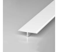 Listello di transizione for pavimenti a forma T Striscia Soglia in lega alluminio for collegare listelli pavimenti compositi e giunti pavimenti in piastrelle ceramica(White,40mm L2.7m/9ft)