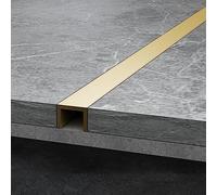 Listello di transizione - Robusto listello decorativo piatto in ottone massiccio per pavimenti in laminato e piastrelle/legno, facile da pulire e ritagliare su misura, striscia di giunzione