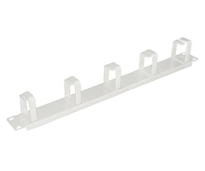 Listello Guida Cavi in Metallo per Armadi, con 5 Anelli, 19", Grigio