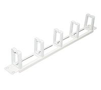 Listello Guidacavi Forato per Armadi 19" con 5 Ganci, Grigio Chiaro