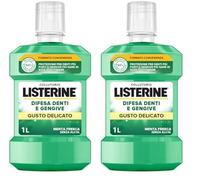 Listerine Colluttorio Denti e Gengive, Gusto Delicato Senza Alcool alla Menta, Confezione da 2 Litro