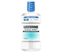 Listerine Cool Mint Extra Mild Senza alcool, collutorio antibatterico con oli essenziali, sapore extra delicato con menta e senza alcool, complemento ottimale per la cura orale quotidiana, 6 x 500 ml