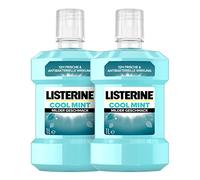 LISTERINE Cool Mint gusto delicato (2 x 1000 ml), collutorio antibatterico senza alcool con oli essenziali, per una sensazione di freschezza duratura