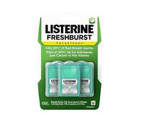 Listerine Freshburst Pocketpaks Breath Strips, Dissolving Breath Freshener Strips Kill 99% of Germs that Cause Bad Breath, Portable for On-the-Go, Minty Flavor, 3 packs of 24-strips Each