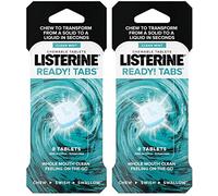 Listerine Ready Tabs - Pastiglie masticabili con sapore di menta pulito, 8 kt (confezione da 2)