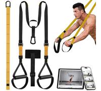 LISTHEN Trx, Cinghie Multifunzione Regolabili, Cavi per Allenamento in Sospensione, Sling Trainer, Kit Home Gym Completo per Calisthenics, Fitness, Crossfit, Flessioni e Suspension Training (Giallo)