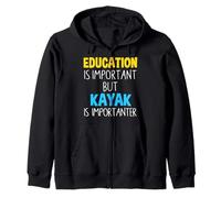 L'istruzione è importante, ma il kayak è importante e divertente Felpa con Cappuccio