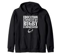 L'istruzione è Importante ma Il Rugby è più Importante Felpa con Cappuccio
