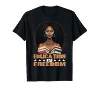 L'istruzione è libertà Black Teacher Books Black History Month Maglietta