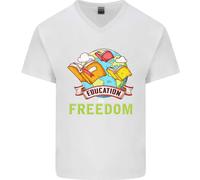 L'istruzione È Libertà Insegnante Maglietta In Cotone A V
