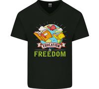 L'istruzione È Libertà Insegnante Maglietta In Cotone A V