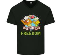 L'istruzione È Libertà Insegnante Maglietta In Cotone A V