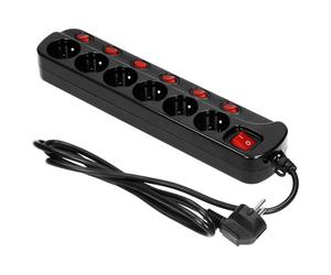 LISTWA ZASILAJĄCA 'MULTISWITCH', 6X2P+Z, KABEL 3X1,0M CZARNY - ON-AE-13162C