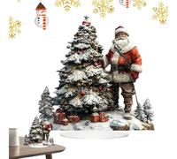 lisutupode 15 cm, Babbo Natale, statuette in resina, in acrilico 2D, albero di Natale, statuetta in miniatura in resina, decorazione di Babbo Natale per il cortile