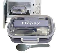 lisutupode 3 Sezioni Posate Incluse Lunch Box Acciaio 100% Sicuro Per Alimenti Lunch Box Per Bambini Microonde Conserva Temperatura Cibo Per Adulti E Bambini In Università, Ginnes