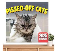 Lisutupode Calendario 2025 con gatto arrabbiato, calendario decorativo con gatti arrabbiati, calendario creativo 2025, creativo e carino gattino 2025, calendario creativo per la famiglia di gattini