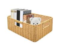 lisutupode Cestino per scaffale - Cesto rustico per la casa, cestino portaoggetti in rattan finto per camera da , cucina, armadio, lavanderia, dispensa, residenza studentessa, giocattoli