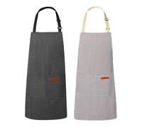 lisutupode Grembiule da Cucina | Regolabile per il Collo Impermeabile - Grembiuli da Cucina con Doppia Tasca | per Donne Uomini Camerieri Cottura al Forno BBQ Giardinaggio Artigianato Grigliata
