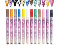 lisutupode Penna Pennarello per Smalto per Unghie - Asciugatura Rapida 12 Colori Effetto 3D Penna per Disegno Unghie | Durevole Strumenti Manicure Per Lei