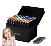 lisutupode Pennarelli da colorare - Pennarelli a doppia punta, resistenti all'acqua, a base di olio, per bambini, per pittura fine, per adulti, artigianato, graffiti, viaggi, scuola