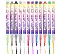 lisutupode Penne per la Pittura delle Unghie | 12 Colori con Punta Fina per Strumenti di Disegno - Penne per Unghie Gel ad Asciugatura Rapida,per Donne, Signore, Uomini, Principianti, Manicure, Casa