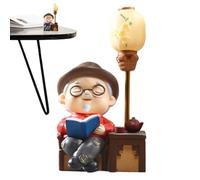 lisutupode Statuette in resina di coppie di anziani, statuetta di coppia di anziani | Statua in resina del nonno e della nonna con luce a LED,Ornamenti per coppie di San fatti a mano Ornamento da