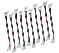 LitaElek 10pcs 4-pin Cavo Connettore per 10mm Largo Striscia LED RGB, Connettore RGB 5050 LED Strip Connector Jumper Connettore Nastro Connettore Rapido Banda, 17cm Lungo