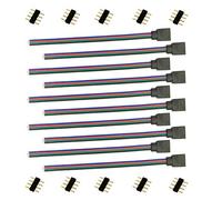 LitaElek 10pcs Connettore Striscia LED RGB LED Controller Connector 4 Pin Cavo Connettore Nastro LED Jumper Banda LED Ponticello per SMD 5050 3528 2835 RGB LED Strip- 15cm
