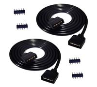 LitaElek 2pcs 1m Cavo Prolunga Striscia LED RGBW Corda Prolunga LED a 5 Pin Cavo Estensione Nastro LED Cavo di Collegamento Connettore Striscia LED Cavo Connessione per RGBW 5050 LED Strip, Nero