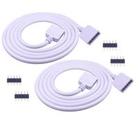 LitaElek 2pcs 1m Cavo Prolunga Striscia LED RGBW Corda Prolunga LED a 5 Pin Cavo Estensione Nastro LED Cavo di Collegamento Connettore Striscia LED Cavo Connessione per RGBW 5050 LED Strip, Bianco