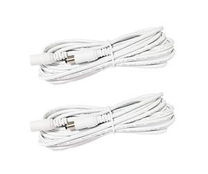 LitaElek 2pcs 2,5m Cavo di prolunga DC 12V 5,5mm x 2,1mm Spina Presa DC 0-36V Cavo Estensione Maschio a Femmina per Striscia LED, Monitor dell'automobile, Telecamera CCTV, etc., Bianco