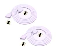 LitaElek 2pcs 2m Cavo di Prolunga Striscia LED RGB Prolunga Nastro Cavo Estensione Banda 4 Pin Extension Cable Estensore Connettore per RGB 5050 3528 2835 LED Strip, Bianco
