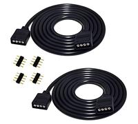 LitaElek 2pcs 2m Cavo di Prolunga Striscia LED RGB Prolunga Nastro Cavo Estensione Banda 4 Pin Extension Cable Estensore Connettore per RGB 5050 3528 2835 LED Strip, Nero