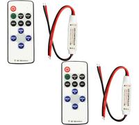 LITAELEK 2pcs Controllore Striscia LED RF Remoto DC 5V-24V 5A Ricevitore Nastro LED Regolatore Dimmer Banda Controller Telecomando per Monocromatiche COB e SMD 5050 3528 2835 5630 Strip