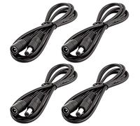 LitaElek 4pcs 1m Cavo di prolunga DC 12V 5,5mm x 2,1mm Spina Presa DC 0-36V Cavo Estensione Maschio a Femmina per Striscia LED, Monitor dell'automobile, Telecamera CCTV, etc., Nero