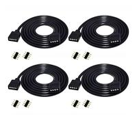 LitaElek 4pcs 1m Cavo di Prolunga Striscia LED RGB Prolunga Nastro Cavo Estensione Banda 4 Pin LED Strip Extension Cable Estensore Connettore per RGB 5050 3528 2835 LED Strip, Nero