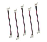 LitaElek, 5 strisce LED SMD 5050, RGB, con connettore rapido, cavi da 17 cm, con 2 connettori da 10 mm senza saldature Nicht Wasserdicht Schlie?e(5pcs) Nicht Wasserdicht Schließe(5pcs)