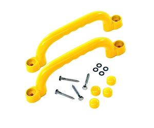 LiTaiJingNice 2 maniglie per parchi giochi, con viti, maniglie per scala, per parco, casa sull'albero, casetta per giochi (giallo)