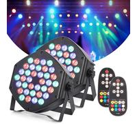 Litake 2 pezzi Ricaricabili LED Par Light 36 LED Faretti a batteria RGB Partylight 7 modalità di illuminazione palcoscenico telecomando flessibile DMX controllo per DJ discoteca party show Halloween